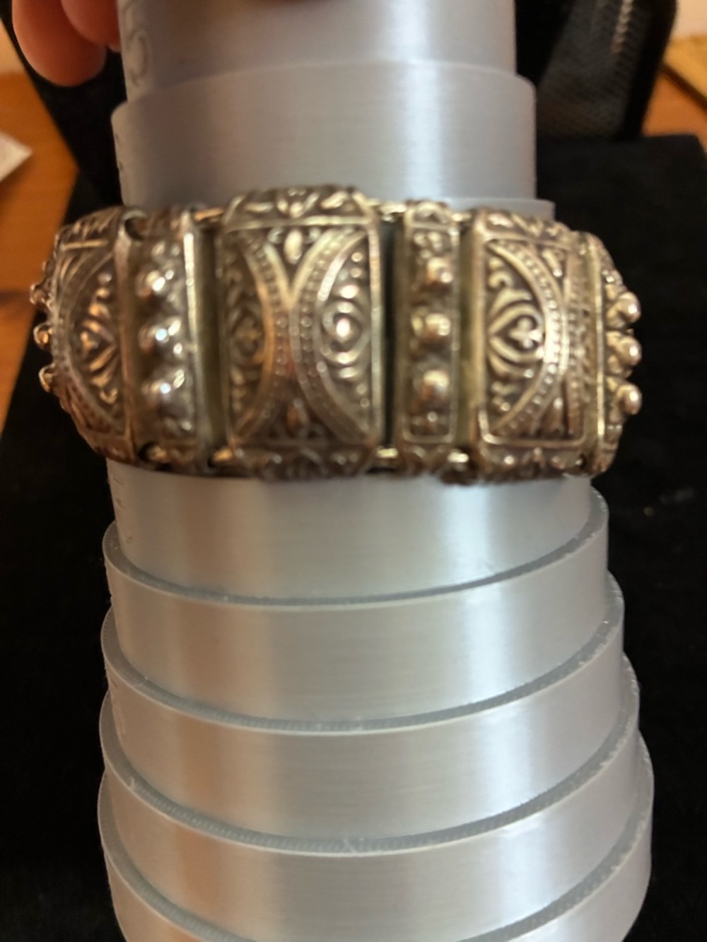 CHUNKY EUC 
BRIGHTON SILVER PLATED
FINISH HEART SCROLL DESIGN LINK BRACELET - Picture 5 of 11